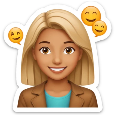 un emoji de una chica en una reunión con un icono que indique duplicar la velocidad sticker