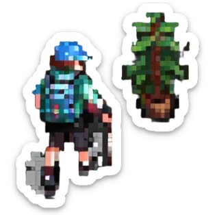person hiking sticker