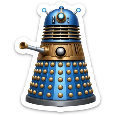 dalek silver and blue and bronze sticker