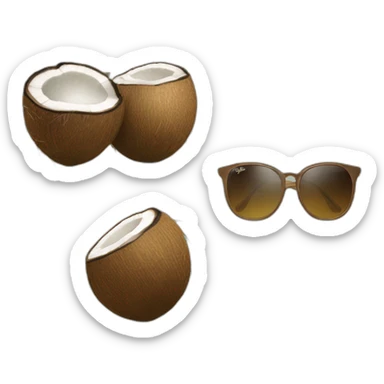 Coconut wearing rayban glasses sticker