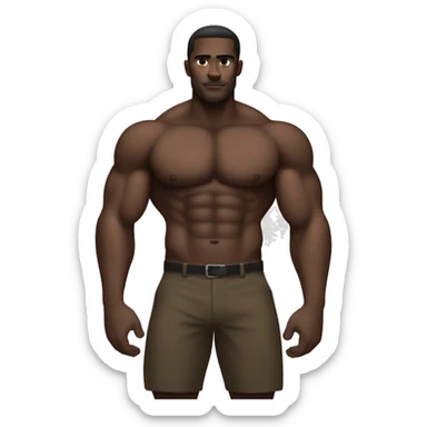 muscular man with dark skin sticker