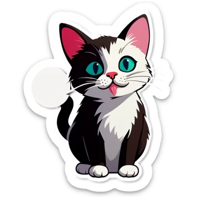 cat blowing a kiss sticker