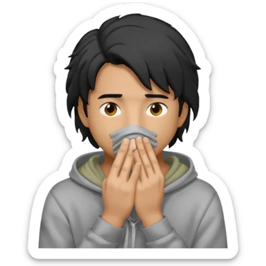 Moreno greñudo con capucha cuba la cara sticker