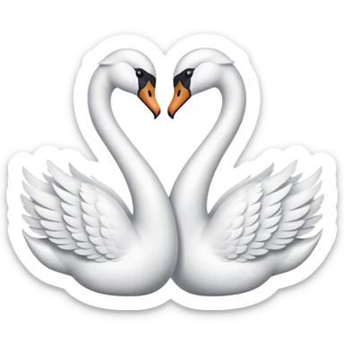 Two swan making a heart 💗 emoji sticker