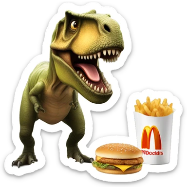 T. rex ordering mcdonalds  sticker