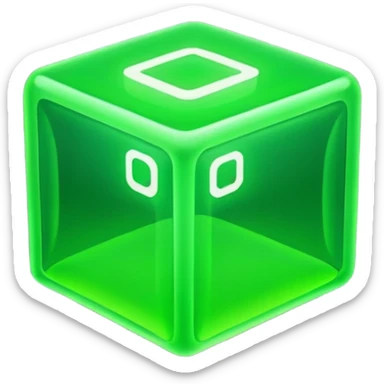 green neon cube light sticker