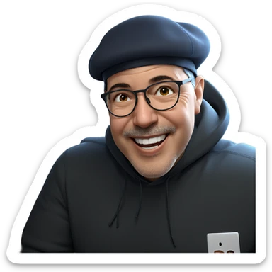 happy boy with hat on sticker