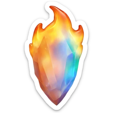 Flame shaped opal crystal gemstone sticker