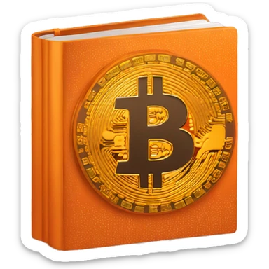 orange book with the word bitcoin on it sticker