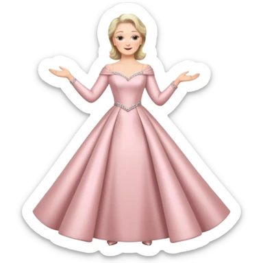 Meryl Streep in a shiny pale pink evening dress sticker