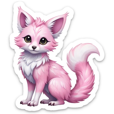 Epic Feral Rare Fantasy shiny pastel Vernid-Trico-species by LiLaiRa, random markings, tufted tail, tufted ears, full body sticker
