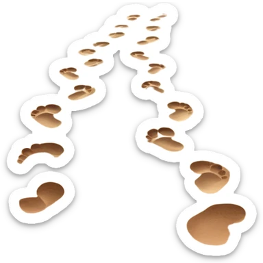 beach sunset. Two sets of footprints—one baby footsteps, the other larger childhood self and inner child sticker