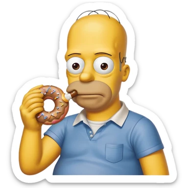 Homer drinking beer sticker