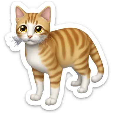 трехцветный котенок держит сердечко  sticker