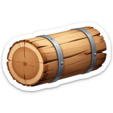 light brown log of wood, simple, clear sticker