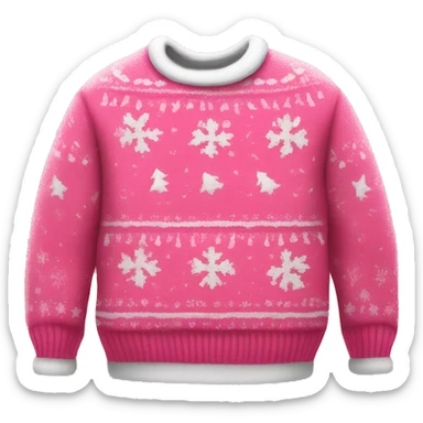 Realistic isolated pink ugly Christmas sweater. sticker