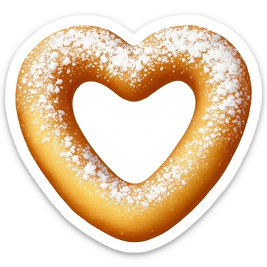 Heart-shaped beignet sticker