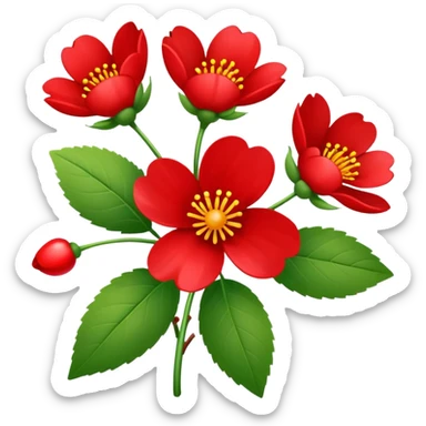 Cherry red flowers sticker