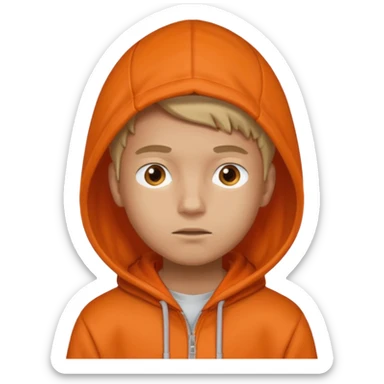Boy in Orange hoodie mind blown sticker