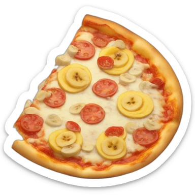 slice of pizza with bananas instead of pepperoni  sticker