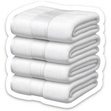 Stack of white folded towels sticker