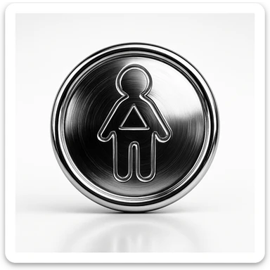 dalgona candy with circle shape, chrome style, inspired by Squid Game sticker