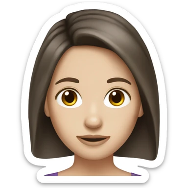 brunette hair white skin sticker