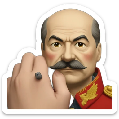 stalin kiss Lenin's bald head sticker