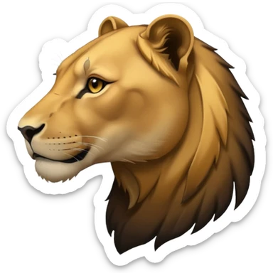 a lioness's silhouette sticker