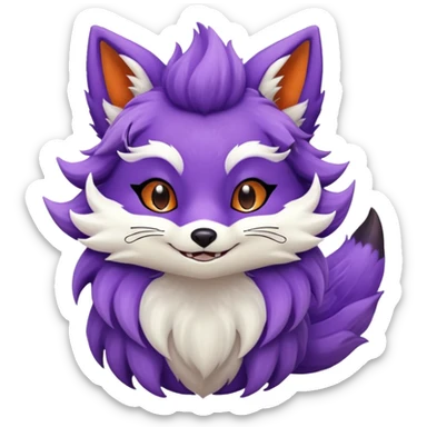 Purple kitsune sticker