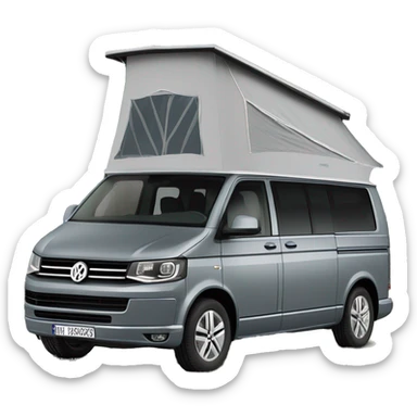 VW T5 Aufstelldach camping bus VW grey from left site sticker