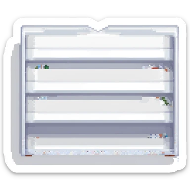 empty shelves in storage sticker