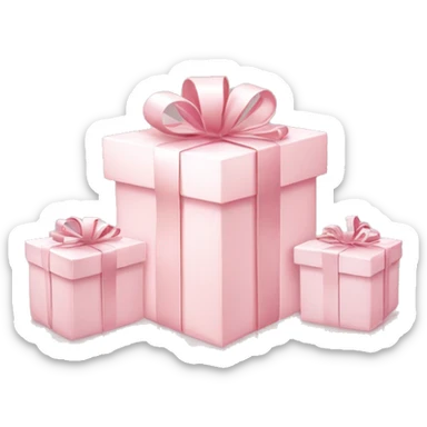 Light pink Christmas gifts under a white Christmas tree  sticker