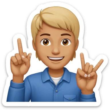 Smiling throwing up middle fingers sticker