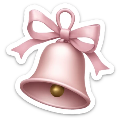 pale pink christmas bell sticker