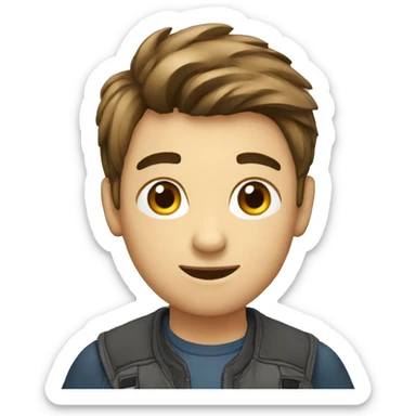 a boy doing editing sticker