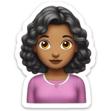 Una niña con falda y dos colitas en el cabello sticker