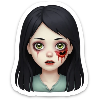 girl zombie long hair side bang sticker