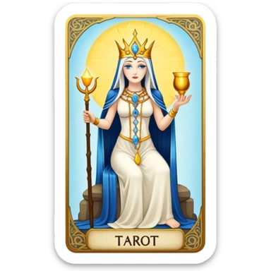 Tarot Card with a high priestess on it sticker