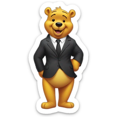 Winnie the pooh with a suit sticker