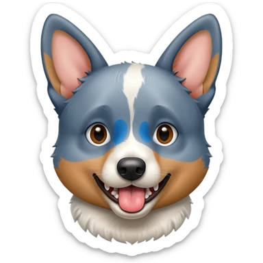 Blue Heeler with tongue out sticker