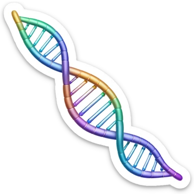 DNA strand above a paper sheet sticker
