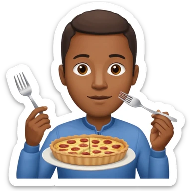 Black man eating a quiche Lorraine sticker