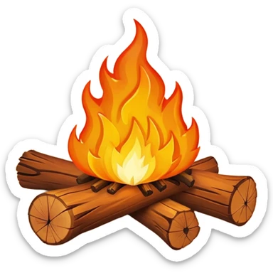 camping fire sticker