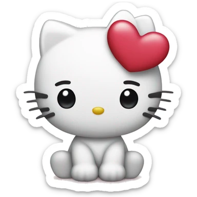 hello kitty with heart sticker