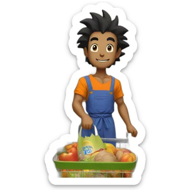 goku buying groceries sticker