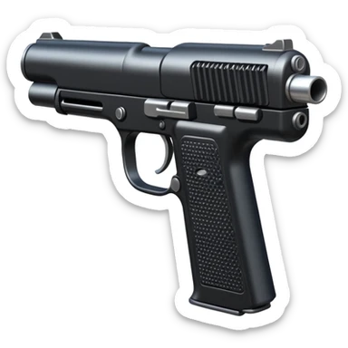 pistol with silencer sticker
