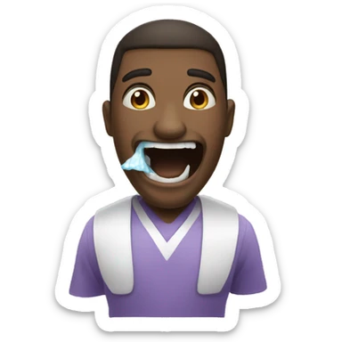 Emoji lavando se los dientes  sticker