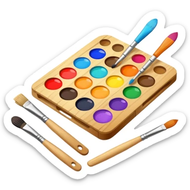 Palette with brushes sticker