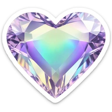 Heart shaped 56-carat iridescent diamond sticker